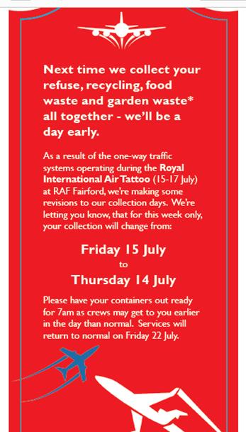 RIAT - waste and recycling change